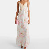 Halliday lace-trimmed floral maxi dress in cream with pink flowers — Zimmermann | Endless UAE
