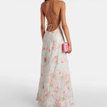 Halliday lace-trimmed floral maxi dress in cream with pink flowers — Zimmermann | Endless UAE