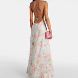 Halliday lace-trimmed floral maxi dress in cream with pink flowers — Zimmermann | Endless UAE