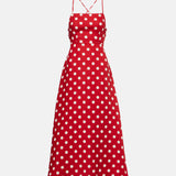 Lori Polka-dot Linen Maxi Dress