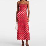 Lori Polka-dot Linen Maxi Dress