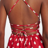 Lori Polka-dot Linen Maxi Dress