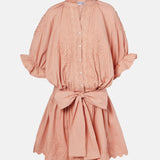 Scalloped Cotton Poplin Minidress