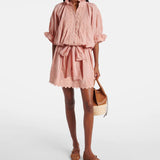 Scalloped Cotton Poplin Minidress