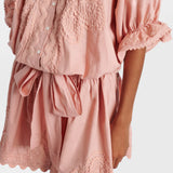 Scalloped Cotton Poplin Minidress