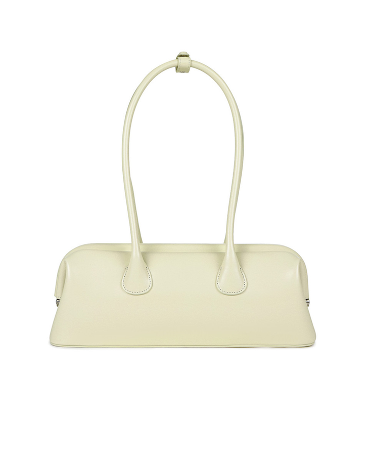 Cream wide boat bag with structured silhouette and silver hardware detail — Osoi | Endless UAE
