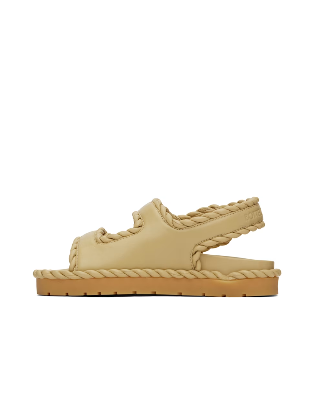 Beige Jack Flat Sandals with rope trim detail and chunky sole — Bottega Veneta | Endless UAE