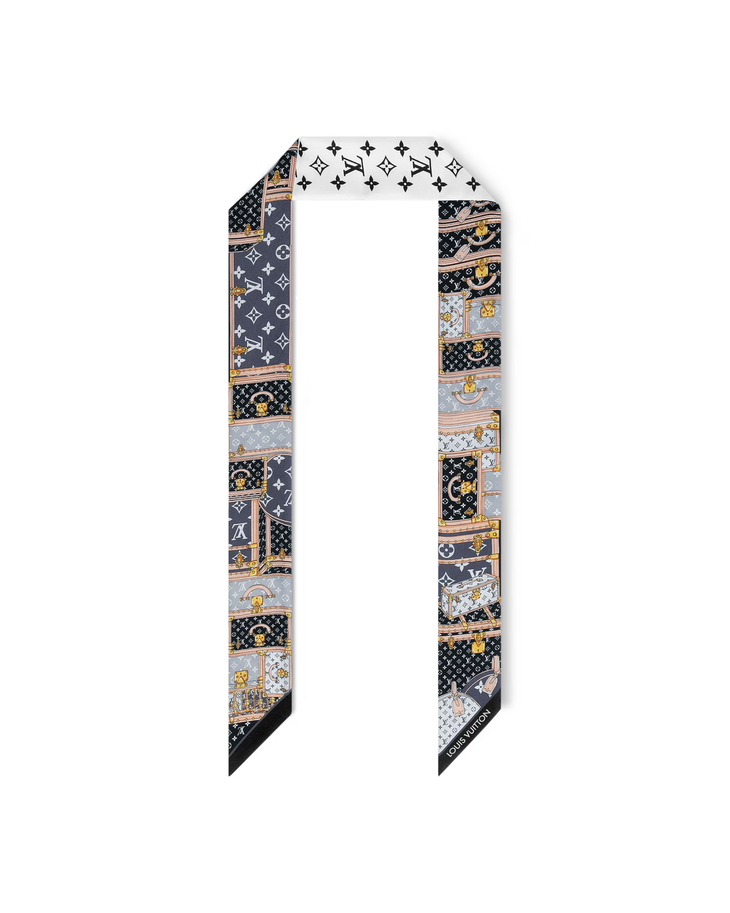 Silk Monogram Let's Go BB Bandeau in black and white with gold accents — Louis Vuitton | Endless UAE