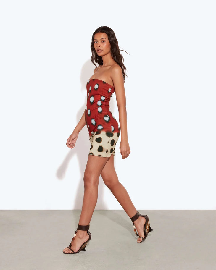 Amarae Dress in red polka dot with cutout back detail — Rat & Boa | Endless UAE
