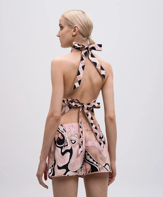 Pucci Orchidee Co-ord Set featuring halter neck top and matching skirt with abstract print — Pucci | Endless UAE
