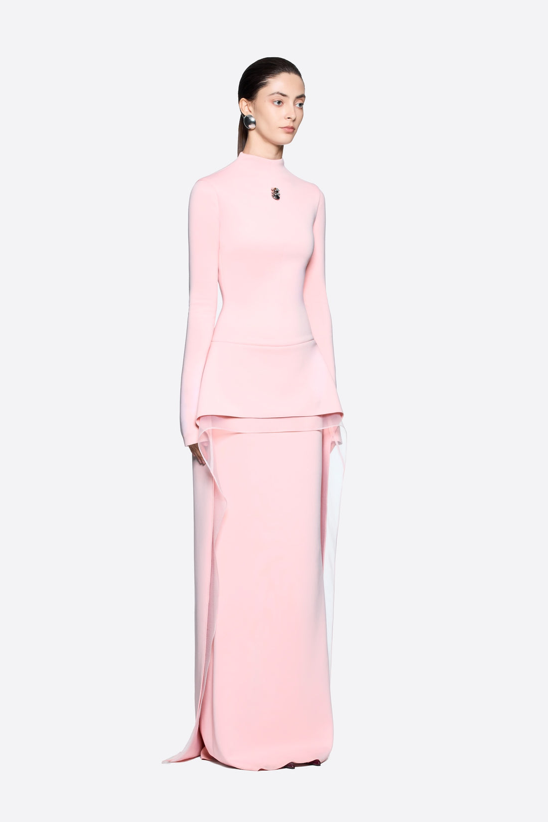 Stari Dress in pink with long sleeves and layered skirt — Chats by c.dam | Endless UAE