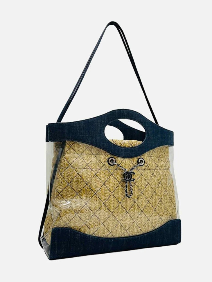 Chanel 31 PVC and Denim Shopping Tote with Raffia Insert — Chanel | Endless UAE