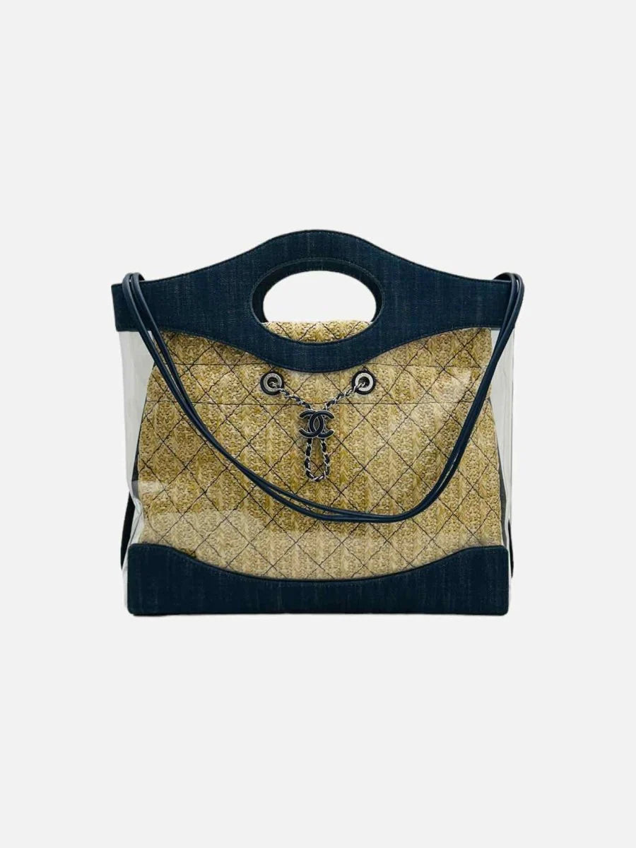 Chanel 31 PVC and Denim Shopping Tote with Raffia Insert — Chanel | Endless UAE
