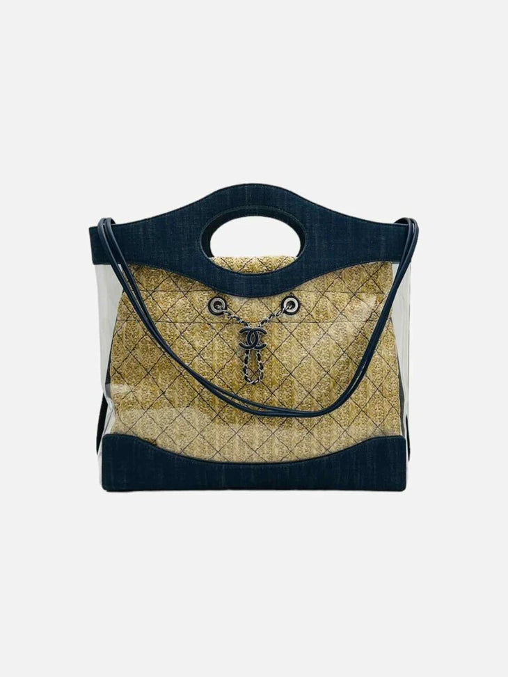 Chanel 31 PVC and Denim Shopping Tote with Raffia Insert — Chanel | Endless UAE