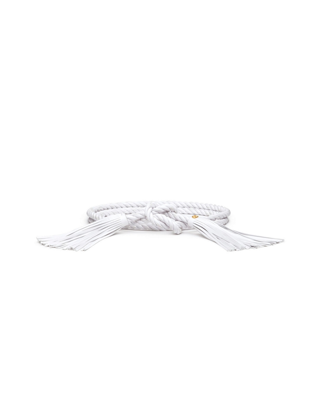 White twisted rope nappa leather belt with tassel ends — Valentino Garavani | Endless UAE