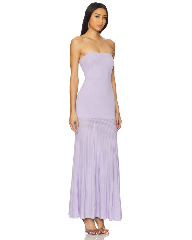 Lavender strapless tube dress with pleated maxi skirt — Line & Dot | Endless UAE