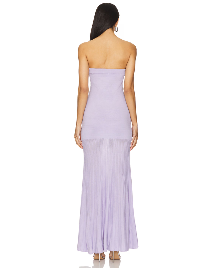 Lavender strapless tube dress with pleated maxi skirt — Line & Dot | Endless UAE
