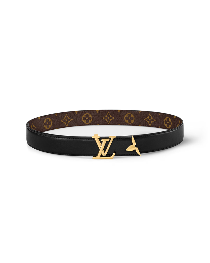 LV 30mm Reversible Belt in black leather with monogram lining and gold buckle — Louis Vuitton | Endless UAE