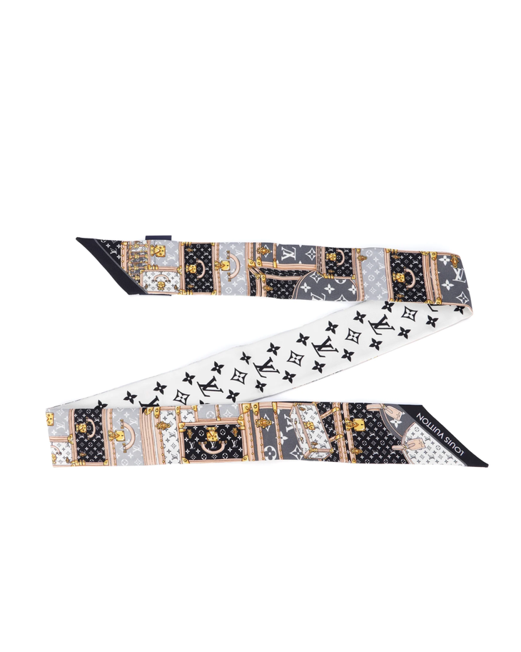Silk Monogram Let's Go BB Bandeau in black and white with gold accents — Louis Vuitton | Endless UAE