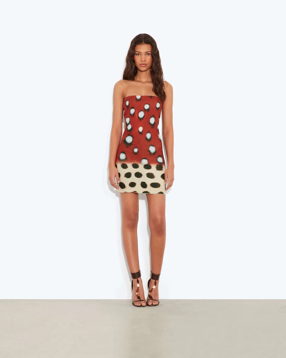 Amarae Dress in red polka dot with cutout back detail — Rat & Boa | Endless UAE