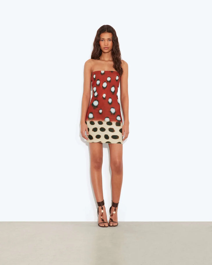 Amarae Dress in red polka dot with cutout back detail — Rat & Boa | Endless UAE