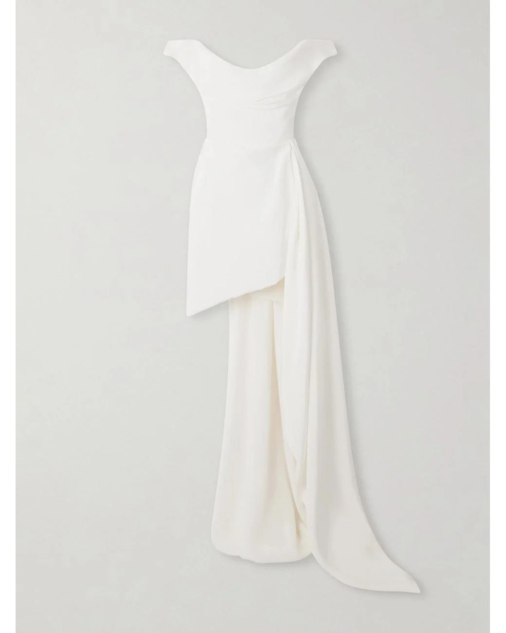 White asymmetric draped silk-cady mini dress with off-shoulder neckline — Vivienne Westwood | Endless UAE