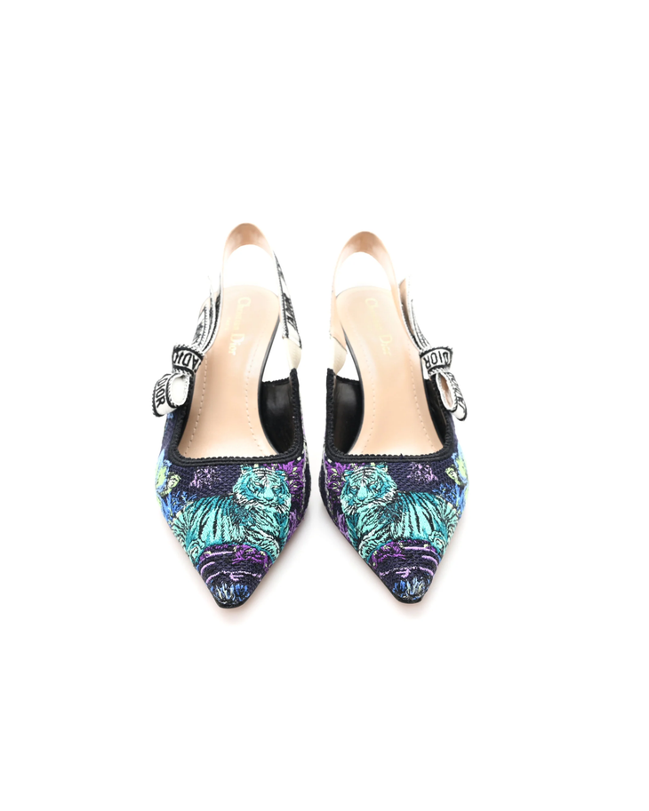 J'Adior Slingback Pumps with embroidered floral toe and branded strap — Dior | Endless UAE