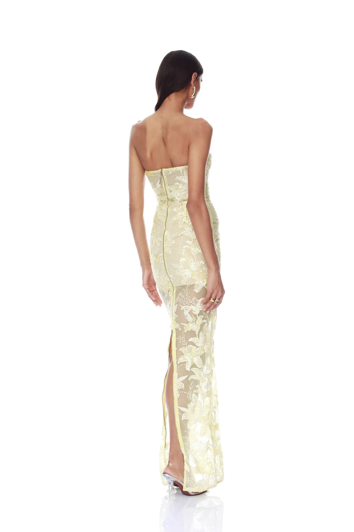 Daffodil Sequin Dahlia Strapless Maxi Dress — Bronx & Banco | Endless UAE