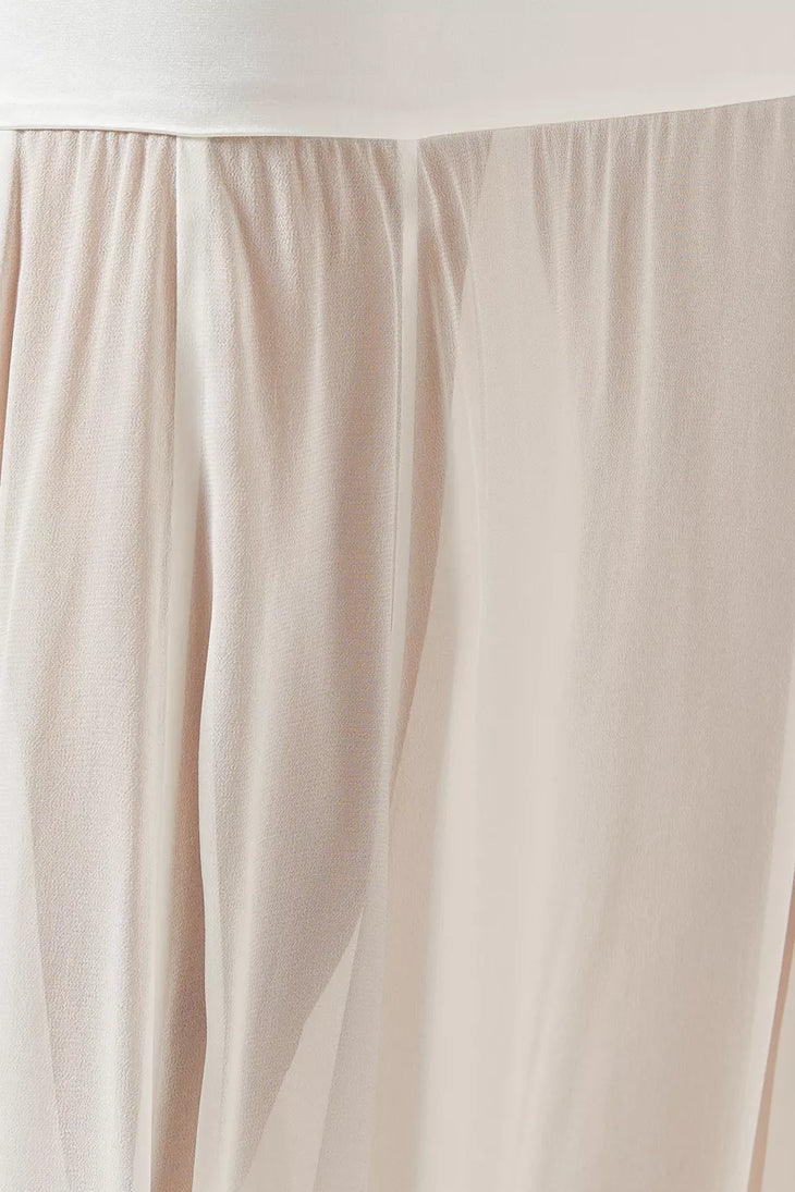 White camisole maxi dress with pleated skirt and thin straps — Shona Joy | Endless UAE