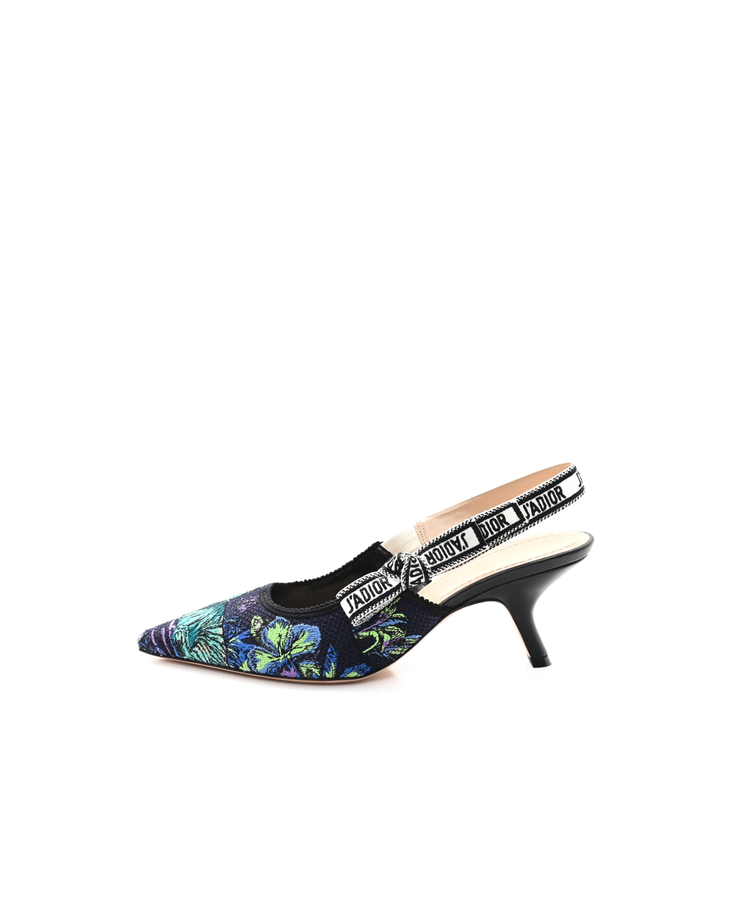 J'Adior Slingback Pumps with embroidered floral toe and branded strap — Dior | Endless UAE