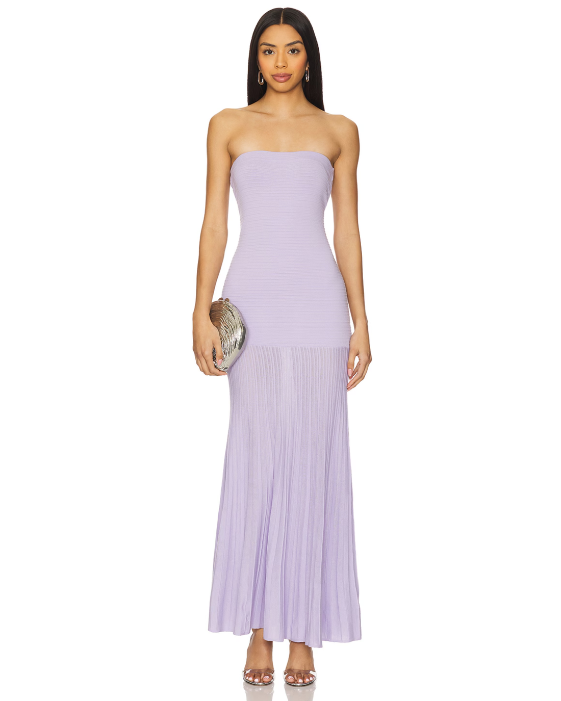 Lavender strapless tube dress with pleated maxi skirt — Line & Dot | Endless UAE