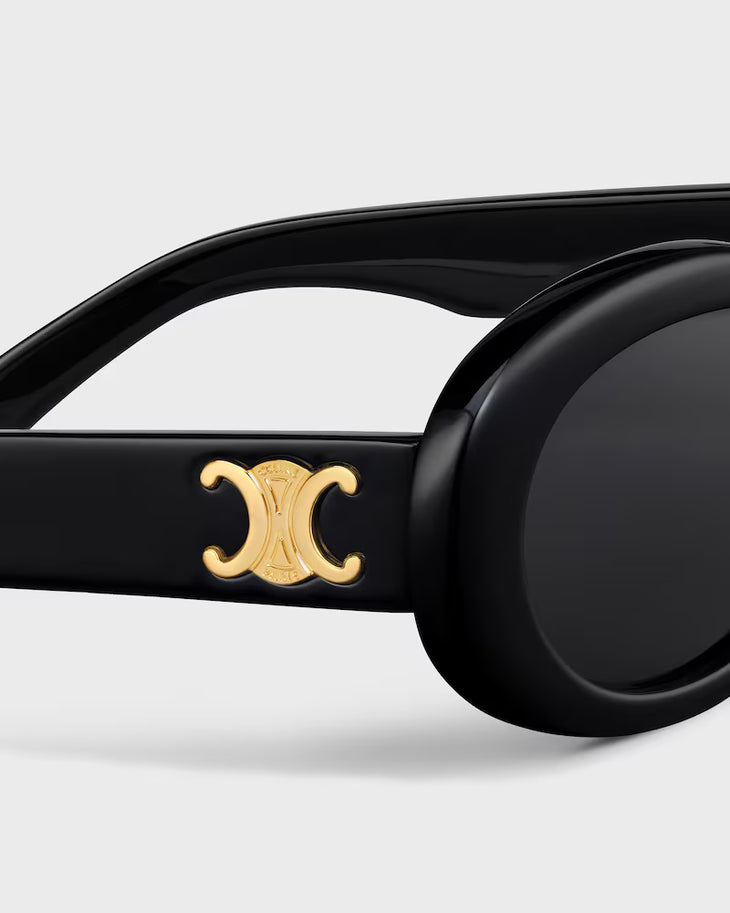 Black acetate Triomphe 01 sunglasses with gold-toned hardware — Celine | Endless UAE