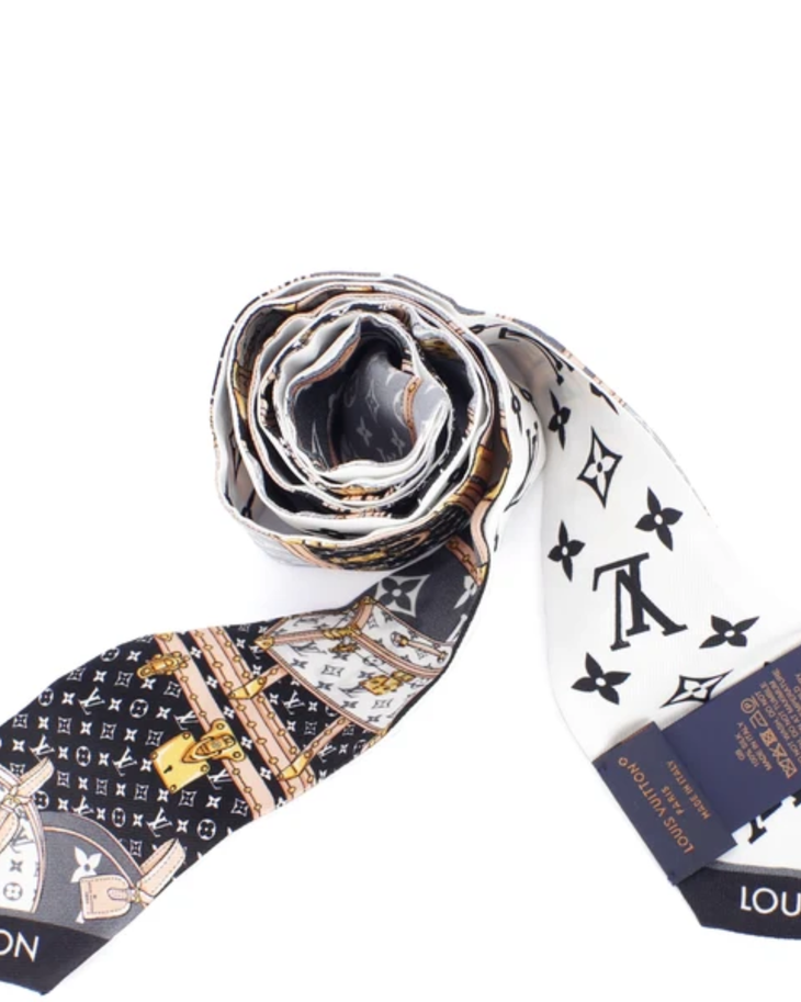 Silk Monogram Let's Go BB Bandeau in black and white with gold accents — Louis Vuitton | Endless UAE