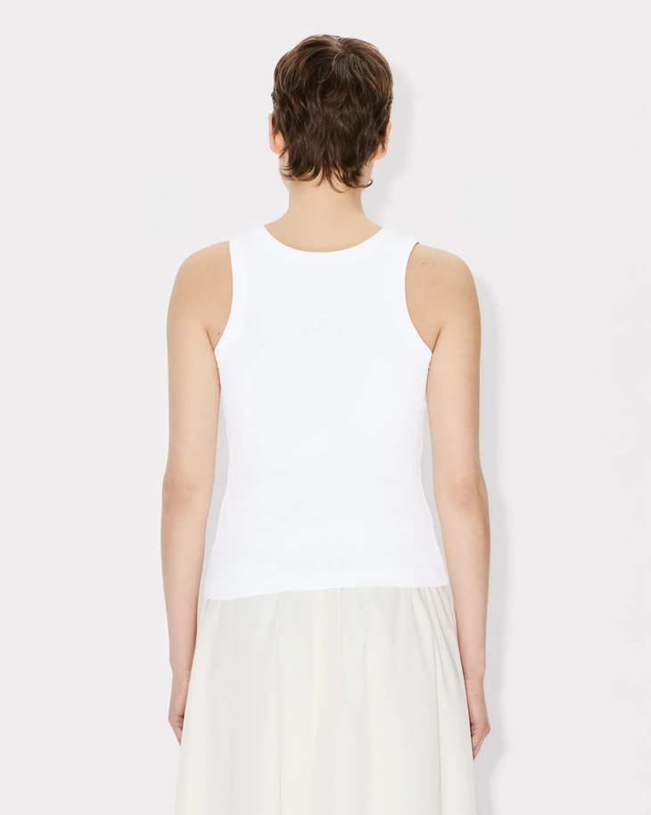 White sleeveless tank top with embroidered details, back view — Kenzo | Endless UAE
