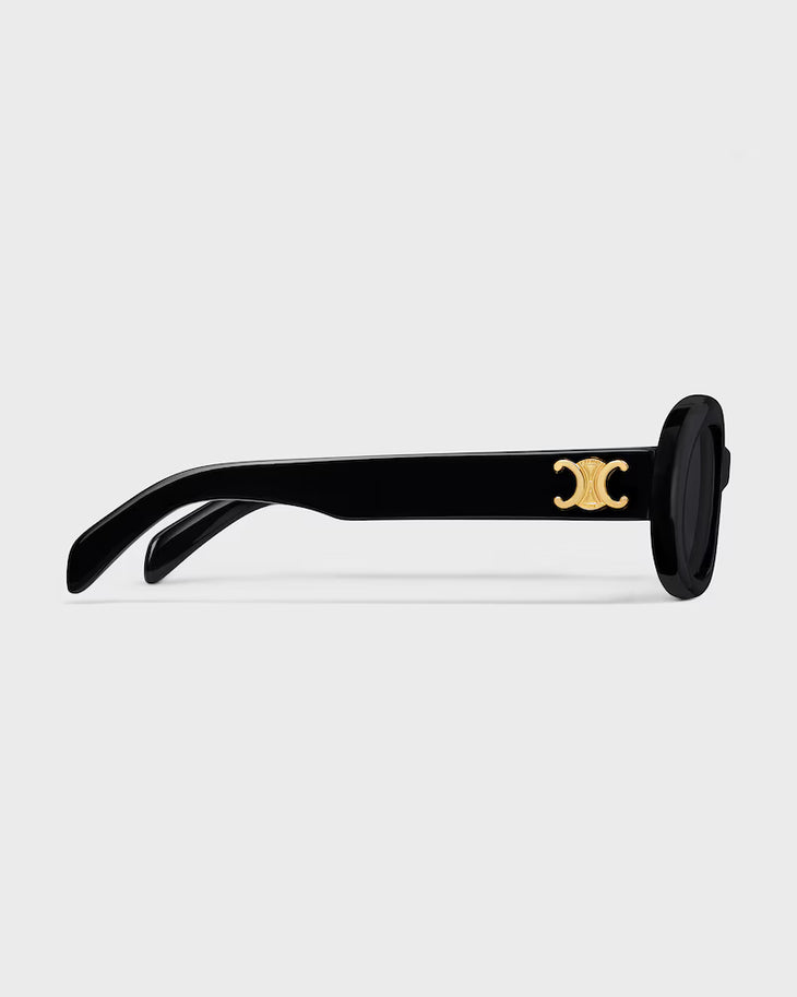 Black acetate Triomphe 01 sunglasses with gold-toned hardware — Celine | Endless UAE