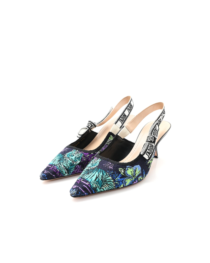 J'Adior Slingback Pumps with embroidered floral toe and branded strap — Dior | Endless UAE