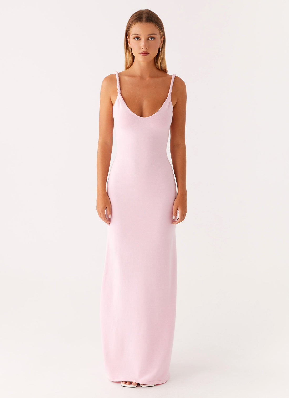 Woman wearing pink sleeveless scoop neck maxi dress — Peppermayo | Endless UAE