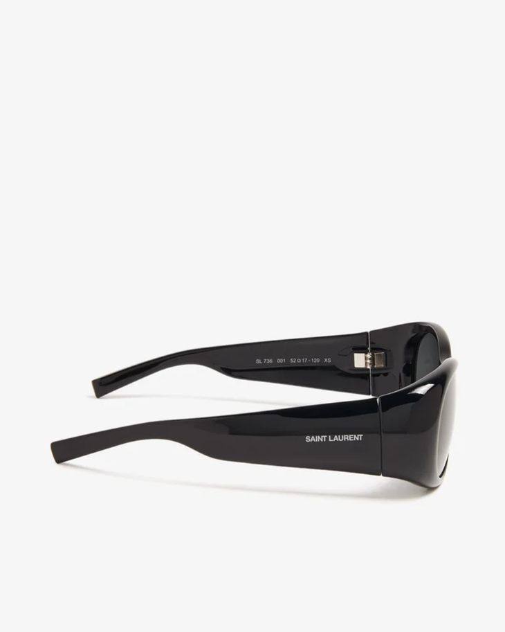 Black oval SL 736 sunglasses with dark lenses — Yves Saint Laurent | Endless UAE