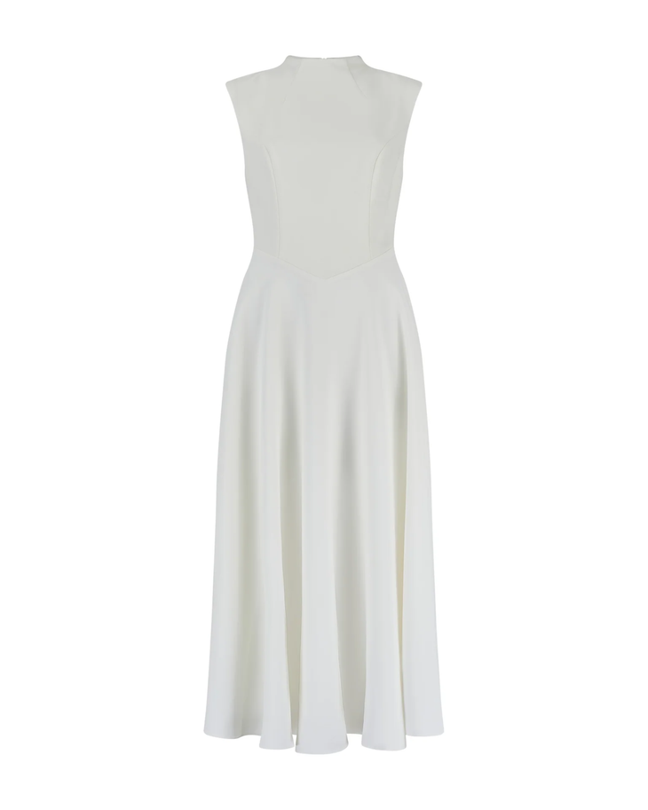 White sleeveless high neck midi dress with flowing skirt — & Other Stories | Endless UAE