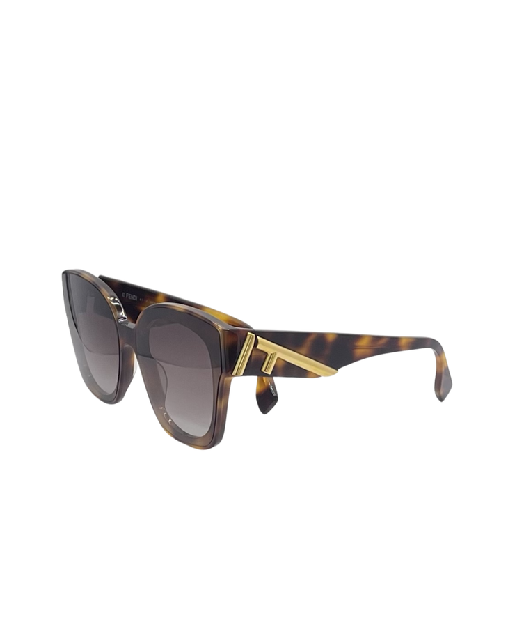 Fendi First Havana Square Sunglasses with tortoiseshell frame and gradient brown lenses — Fendi | Endless UAE