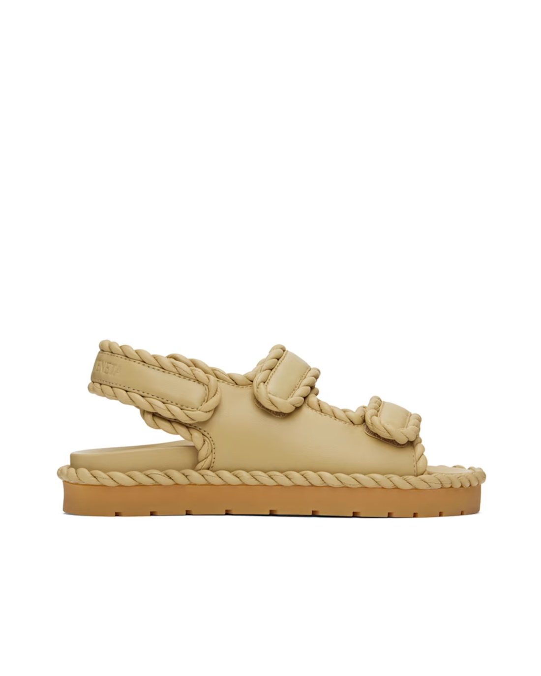 Beige Jack Flat Sandals with rope trim detail and chunky sole — Bottega Veneta | Endless UAE