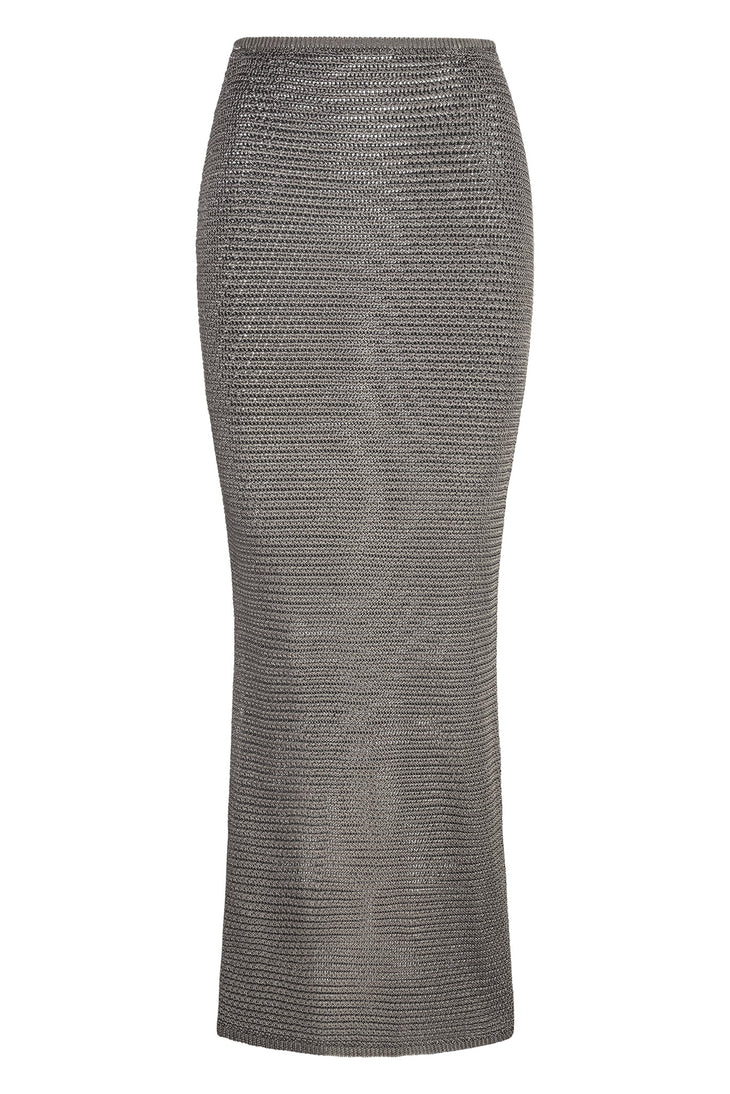 Fontelina Skirt in gray knit with high waist and maxi length — Monday Swimwear | Endless UAE