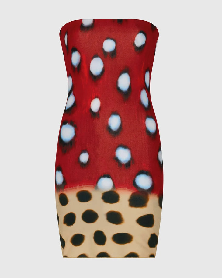 Amarae Dress in red polka dot with cutout back detail — Rat & Boa | Endless UAE