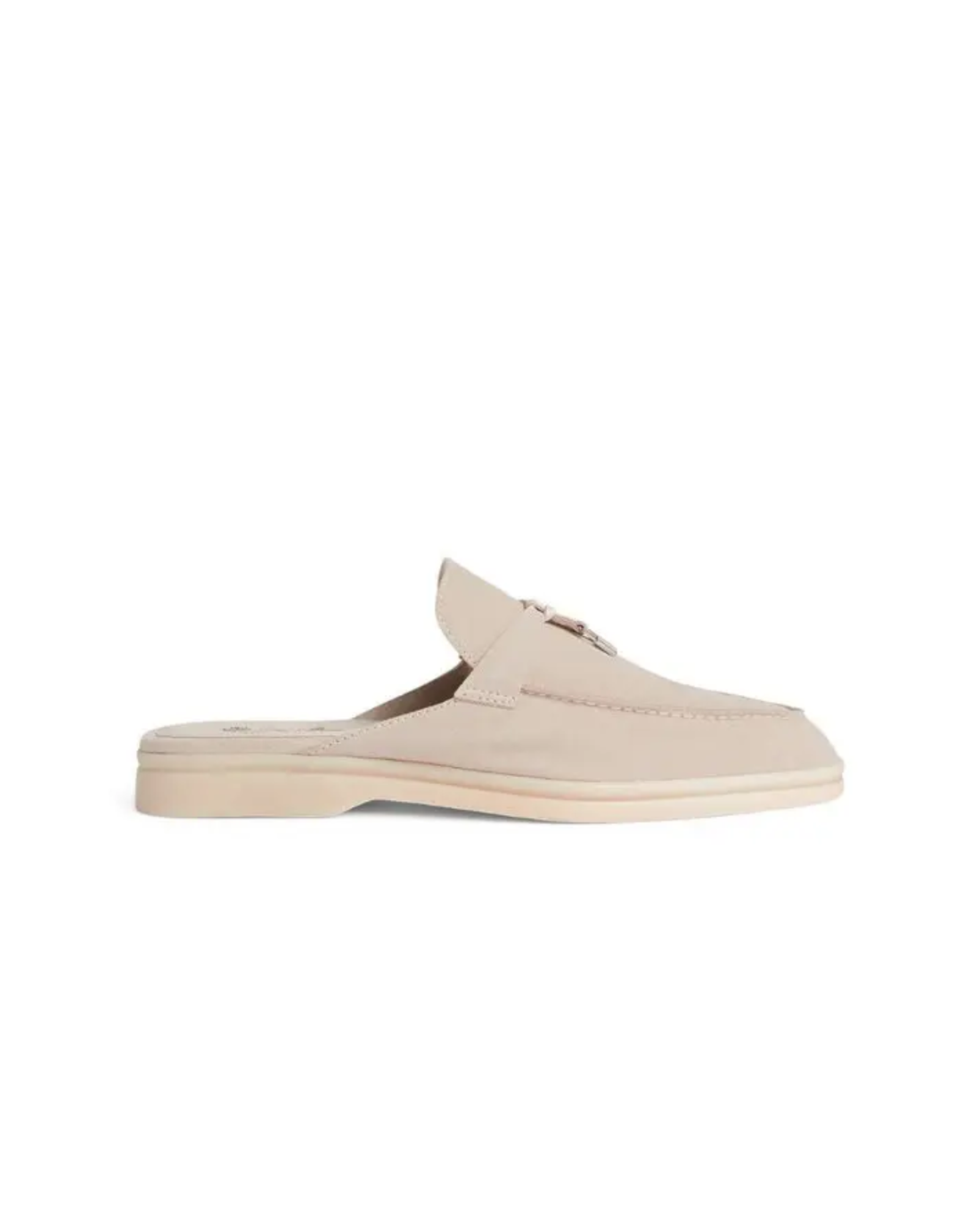 Beige suede babouche slippers with crepe sole and loafer-style front — Loro Piana | Endless UAE