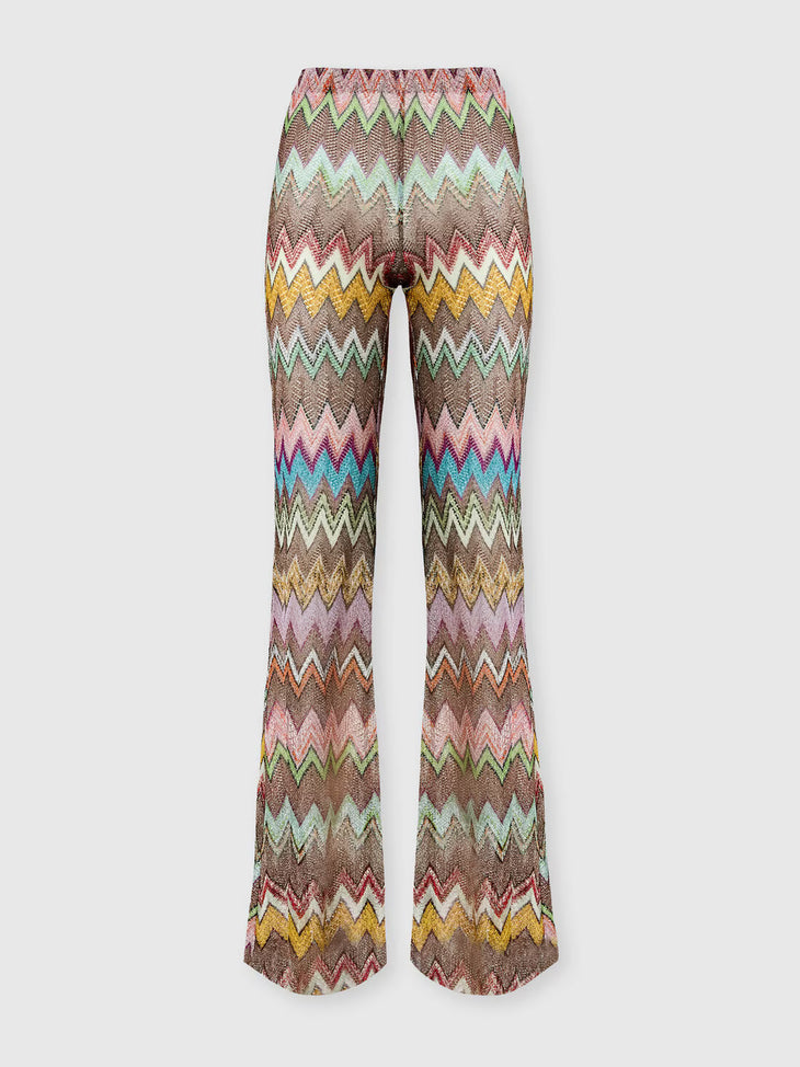 Multicolored zigzag knit beach cover-up pants with wide-leg silhouette — Missoni | Endless UAE