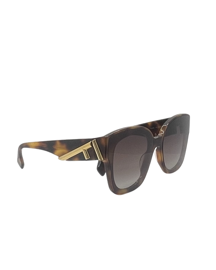 Fendi First Havana Square Sunglasses with tortoiseshell frame and gradient brown lenses — Fendi | Endless UAE
