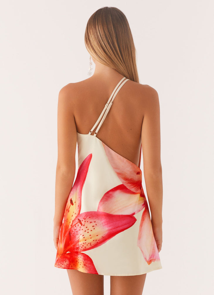 Aiva Mini Dress in red and cream floral print — Peppermayo | Endless UAE