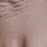 Lyla Dress in beige one-shoulder maxi with flowing silhouette — Meshki | Endless UAE