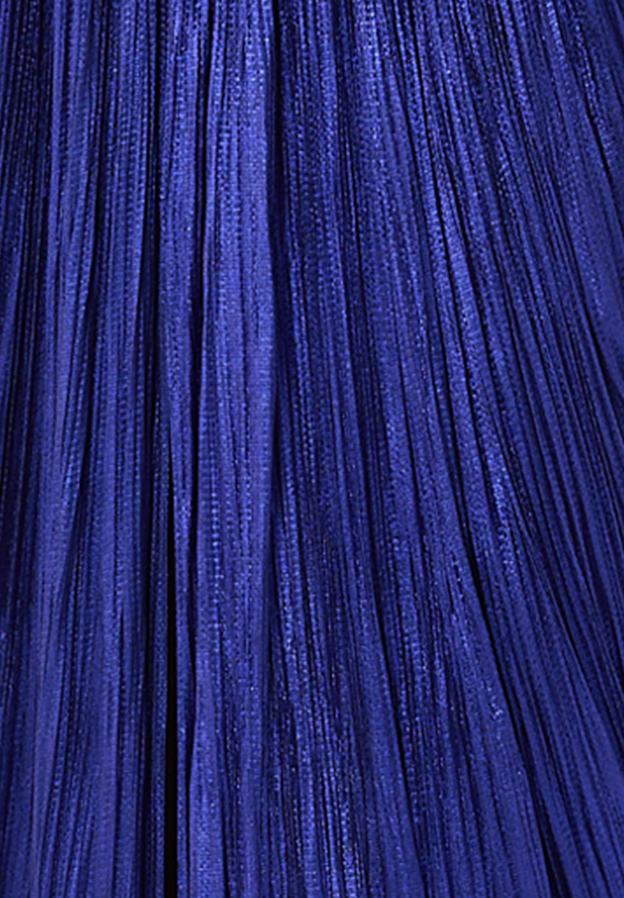 Royal blue pleated strapless maxi gown with cutout detail — Maria Lucia Hohan | Endless UAE