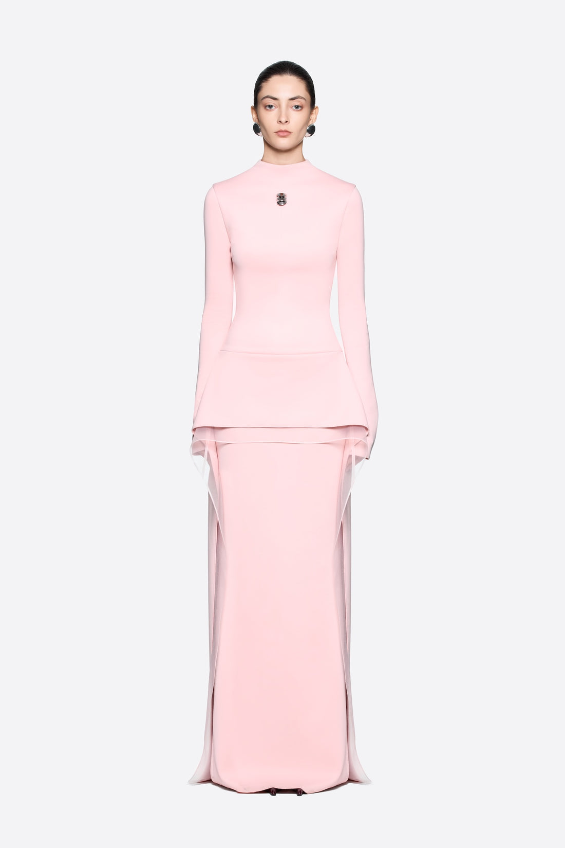 Stari Dress in pink with long sleeves and layered skirt — Chats by c.dam | Endless UAE